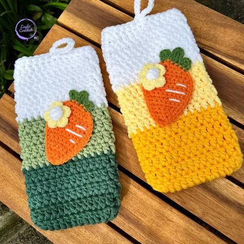 Túi đựng điện thoại, túi chống sốc hoạ tiết cà rốt, túi đeo chéo, đựng máy tính cầm tay