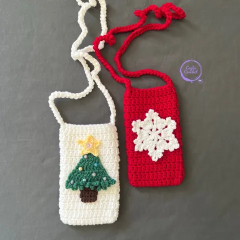Túi len đựng điện thoại hoạ tiết Noel. kt:17x10