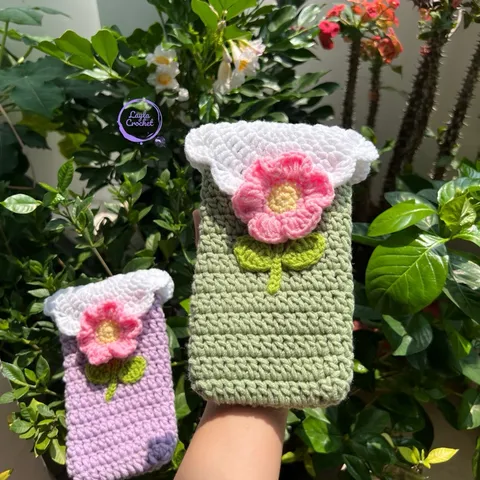 Túi đựng điện thoại hoạ tiết hoa, tuỳ chọn màu sắc, kt: 17x10cm