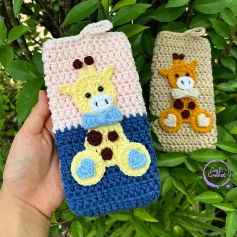 Túi đựng điện thoại hoạ tiết chú hươu cao cổ, túi chống sốc, đựng máy tính cầm tay, quà tặng sinh nhật