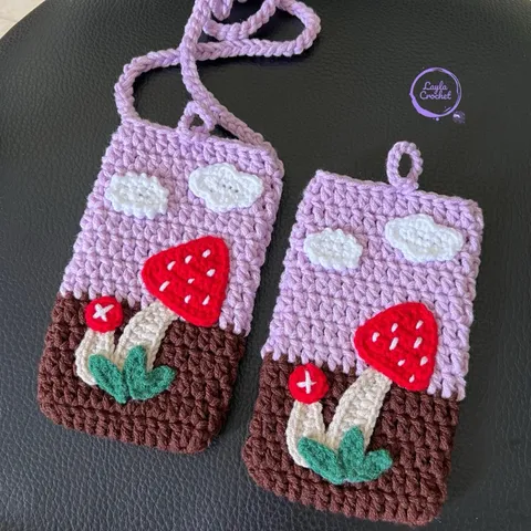 Túi đựng điện thoại hoạ tiết dễ thương, túi đeo chéo kèm khoá, kích thước 17x10cm