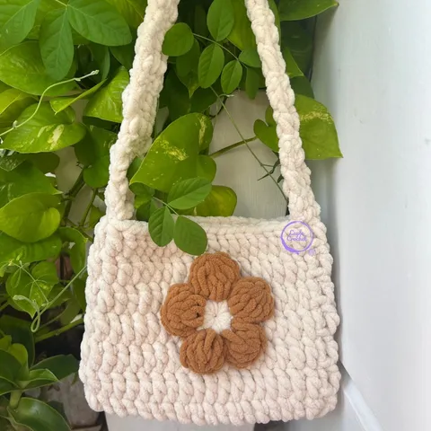 Túi đeo vai hoa len, túi du lịch handmade màu sắc tuỳ chọn