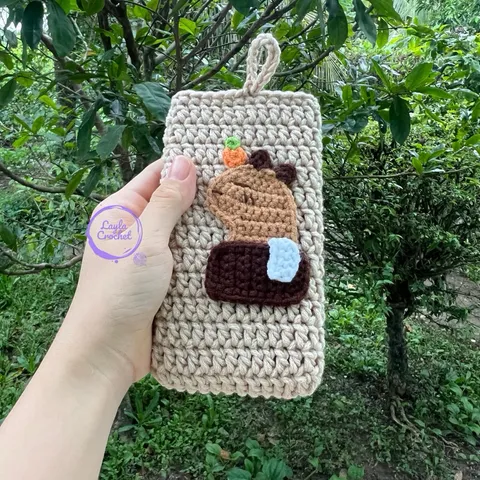 Túi đựng điện thoại capybara dễ thương, túi chống sốc, kích thước: 17x10cm, tuỳ chọn màu sắc