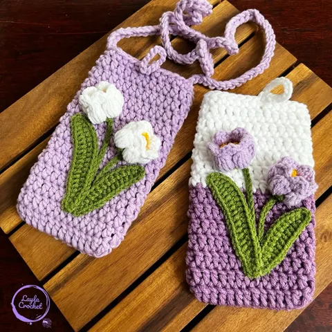 Túi đựng điện thoại hoa lưu ly, túi đeo chéo, chống sốc điện thoại, đựng máy tính cầm tay