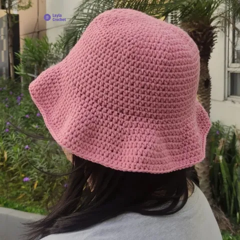 Nón bucket len trơn, vành tròn cụp phong cách