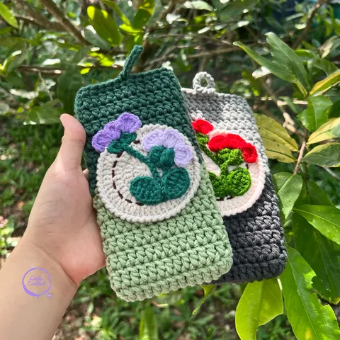 Túi đựng điện thoại hoa tiết hoa cẩm chướng, túi chống sốc điện thoại, đựng máy tính cầm tay, túi đeo chéo