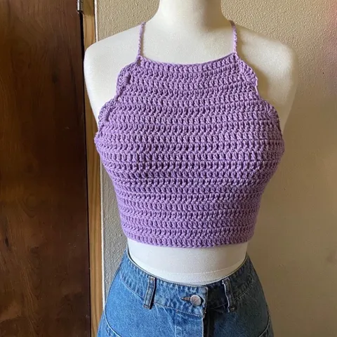 Áo 2 dây len hở lưng - Boho Spring Petals Halter Top
