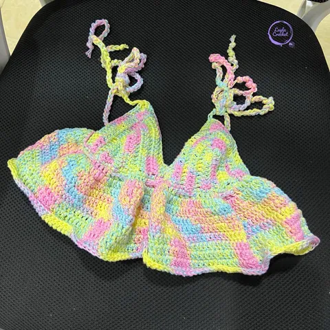 Áo 2 dây bèo cho bé gái, áo len handmade, màu sắc tuỳ chọn