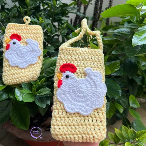 Túi đựng điện thoại hình bé gà kèm khoá, kt: 17x10cm