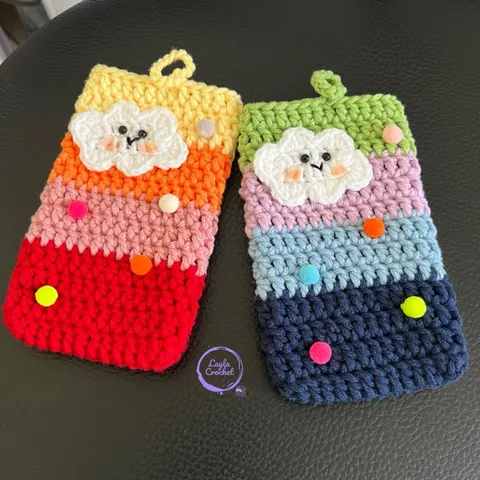 Túi đựng điện thoại màu sắc hoạ tiết đám mây, kt: 17x10cm, tuỳ chọn màu sắc